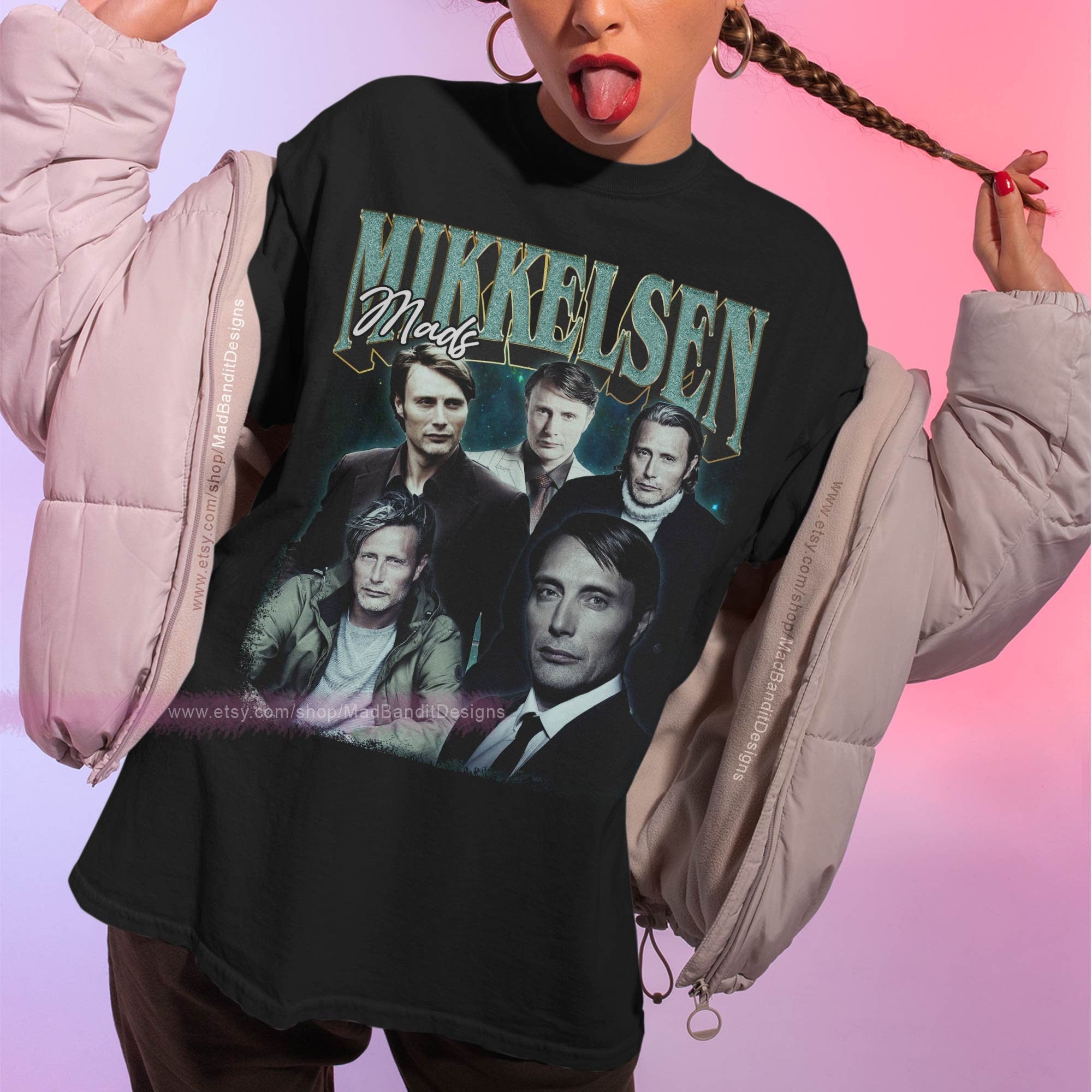 Mads Mikkelsen Shirt Cool Retro Rock Poster T shirt 70s 80s 90s