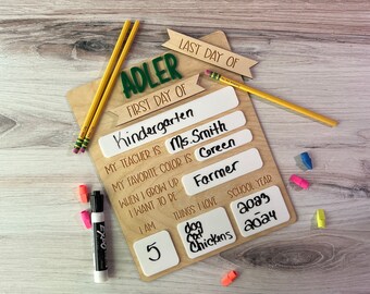 Custom Interchangable First and Last Day School Sign, Back to School Photo Prop Sign, School Interview, School Signs for Kids, Personalized