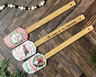 Christmas Engraved Spatula, Personalized Kitchen Spatula, Christmas Decor, Christmas Gift, Gift for Mom