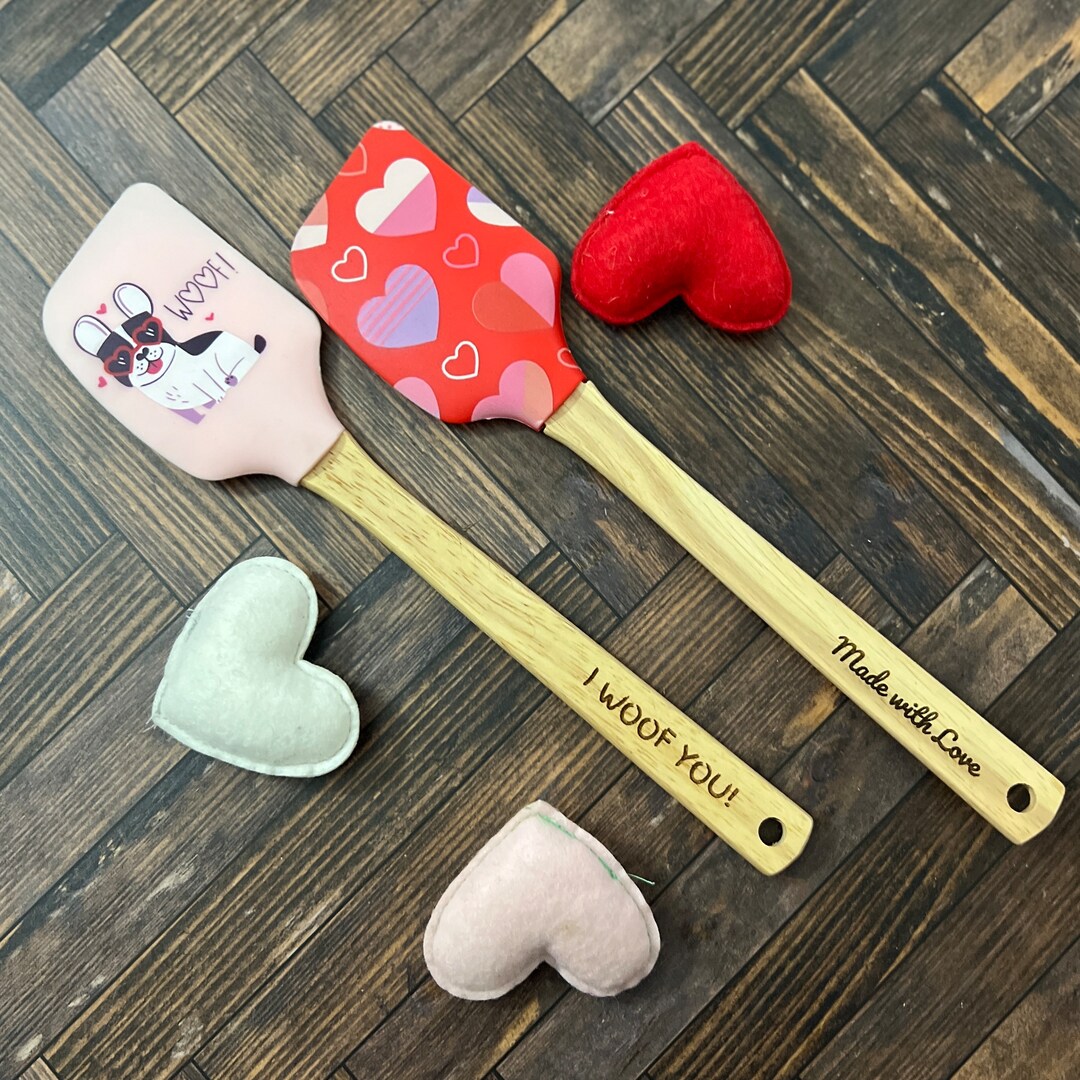 Personalized Silicone Wood Spatula Personalized Spatula Dog Etsy