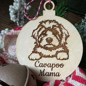 Cavapoo Ornaments, Dog Name Ornaments, Dog Lover Gift, Stocking fillers, Cavapoo Love Gift