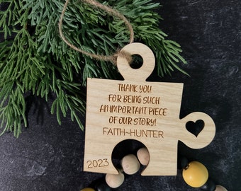 Thank You For Being An Important Piece Of My Story, Ornament for Teacher, Our Story, Teacher Apperication Gift, Educator Gift