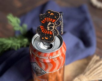 Porte-clés ouvre-boîte de soda tête de mort, ouvre-boîte gothique pour ongles en acrylique, cadeau pour amoureux des mites, joli porte-clés imprimé en 3D, anti-arthrite