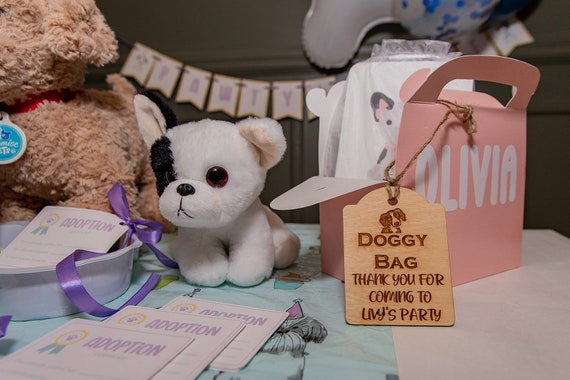 Puppy Birthday Party, Dog Birthday, Wooden Tag, Dog, Party Favors