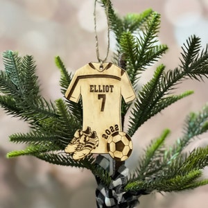 Soccer Ornament, Soccer Jersey, Sports Ornaments Personalized, Stocking Stuffers, Gift Socer Player