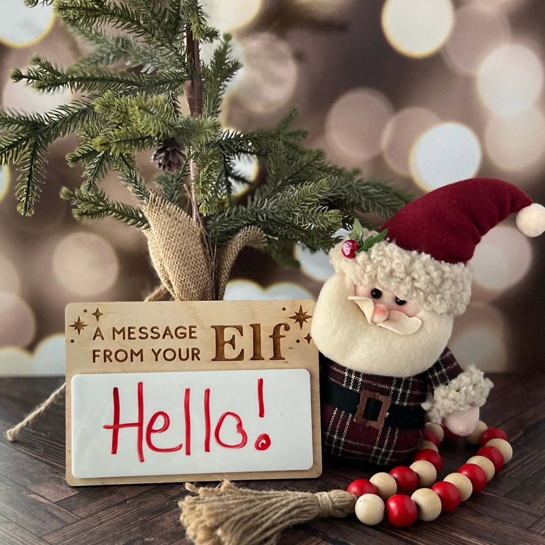 Elf Message Board, Dry Erase Christmas Message Board, Shelf Message