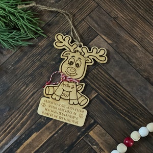 Reindeer Measurement Ornament, Personalized Kids Ornament, Keepsake Ornament, Christmas Gift, Gift for Mom