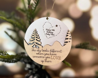 The Sky Looks Different When You Have Someone You Love Up There, Remembrance Ornament, Personalized Memorial Ornament, Bereavement Gifts