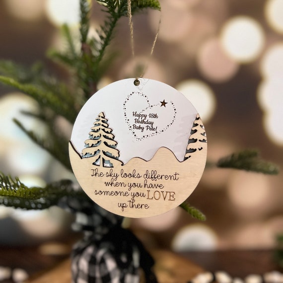 The Sky Looks Different When You Have Someone You Love Up There, Remembrance Ornament, Personalized Memorial Ornament, Bereavement Gifts