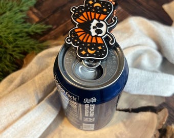 Skull Moth Soda Can Opener Keychain, Gothic Can Tab Opener for Acrylic Nails, Moth Lover Gift, Cute 3D Printed Keychain, Arthritis Friendly
