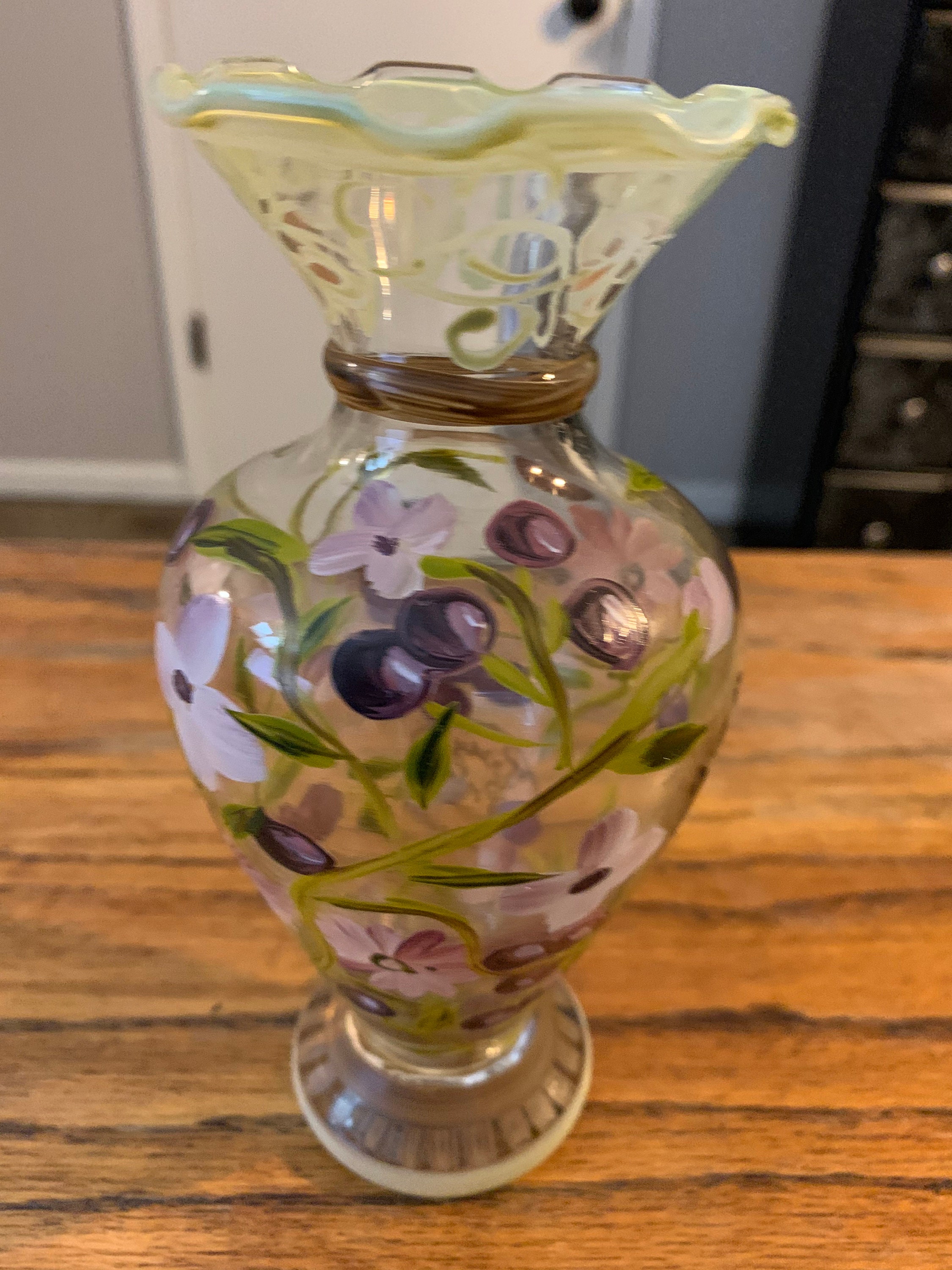 Tracy Porter Hand Painted Glass Vase Etsy