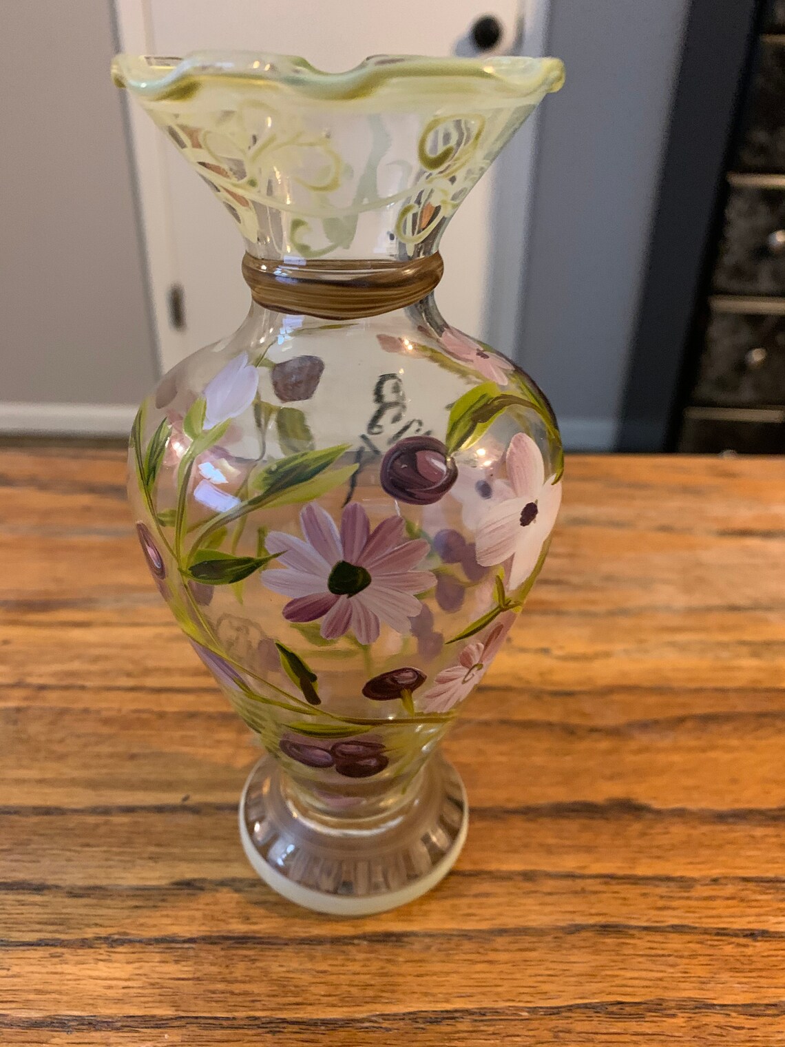 Tracy Porter Hand Painted Glass Vase Etsy