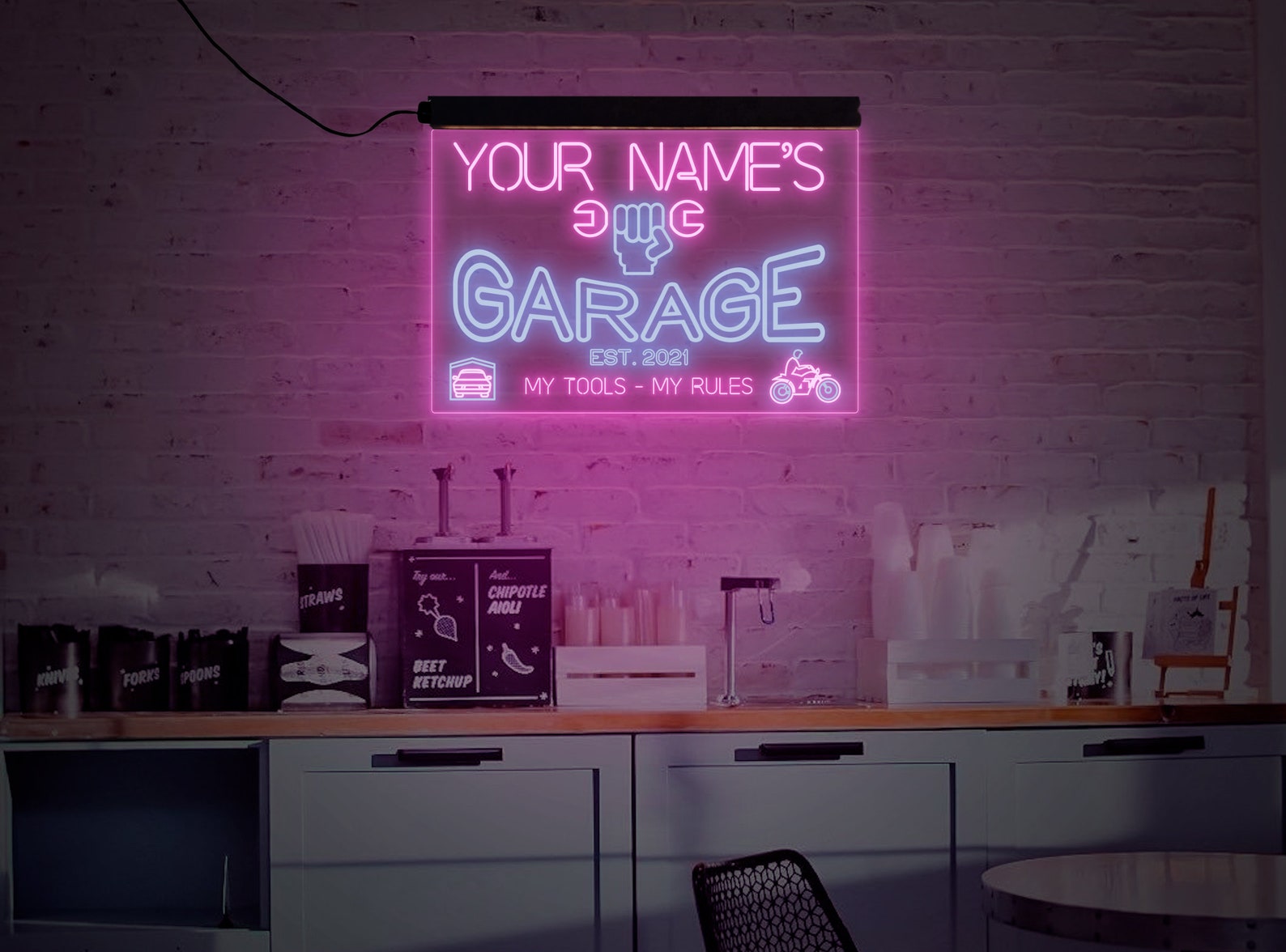 Garage neon signGarage neon lightGarage led signGarage sign Etsy