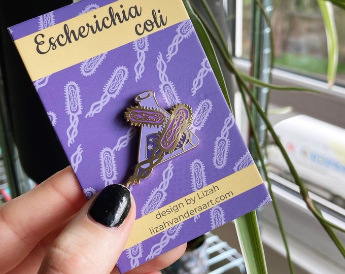 Escherichia coli enamel pin badge