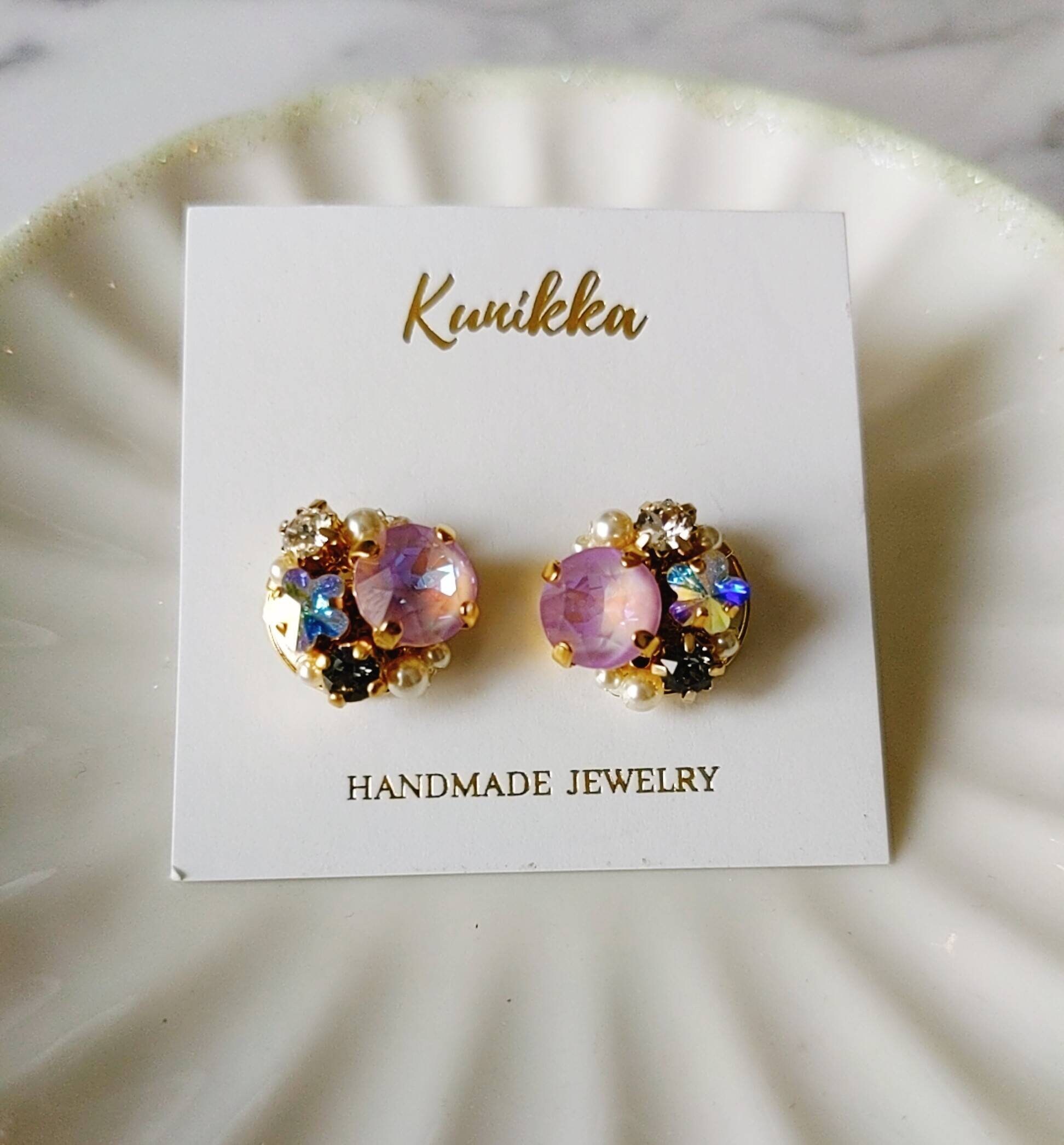 Flower Swarovski and Round Swarovski Earrings Crystal Etsy