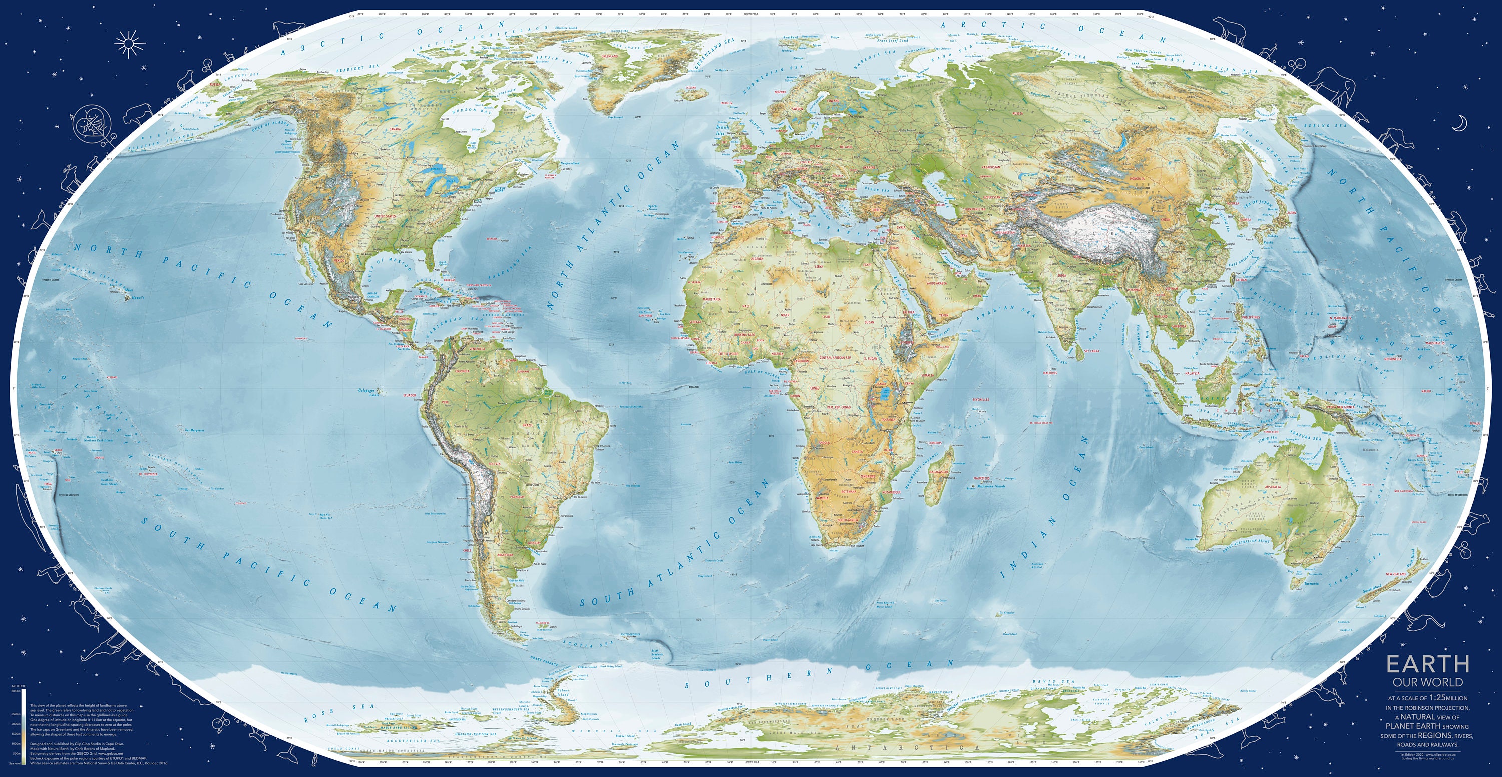 NEW World Map Earth Our World. Best World Maps LANDSCAPE - Etsy