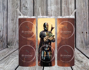 Mandalorian with Grogu 20oz Stainless Steel Tumbler
