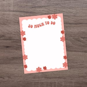 So Much To Do Notepad | Stationary | Floral Notepad | Cute Notepad | Office Supplies | Pink Notepad | Boho Notepad