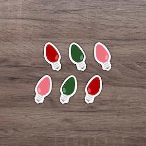 Kleine Weihnachtslichter-Aufkleber (6) | Niedliche Mini Aufkleber | Laptop Aufkleber | Urlaub Aufkleber | Winter-Aufkleber | Weihnachtliche Aufkleber