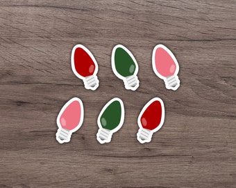 Little Christmas Light Stickers (6) | Cute Mini Stickers | Laptop Stickers | Holiday Stickers | Winter Stickers | Christmas Stickers