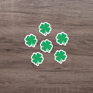 Pegatinas de trébol de cuatro hojas (6) / Pegatinas pequeñas y bonitas / Pegatinas para portátil / Pegatinas de San Patricio / Pegatinas de primavera / Pegatinas irlandesas