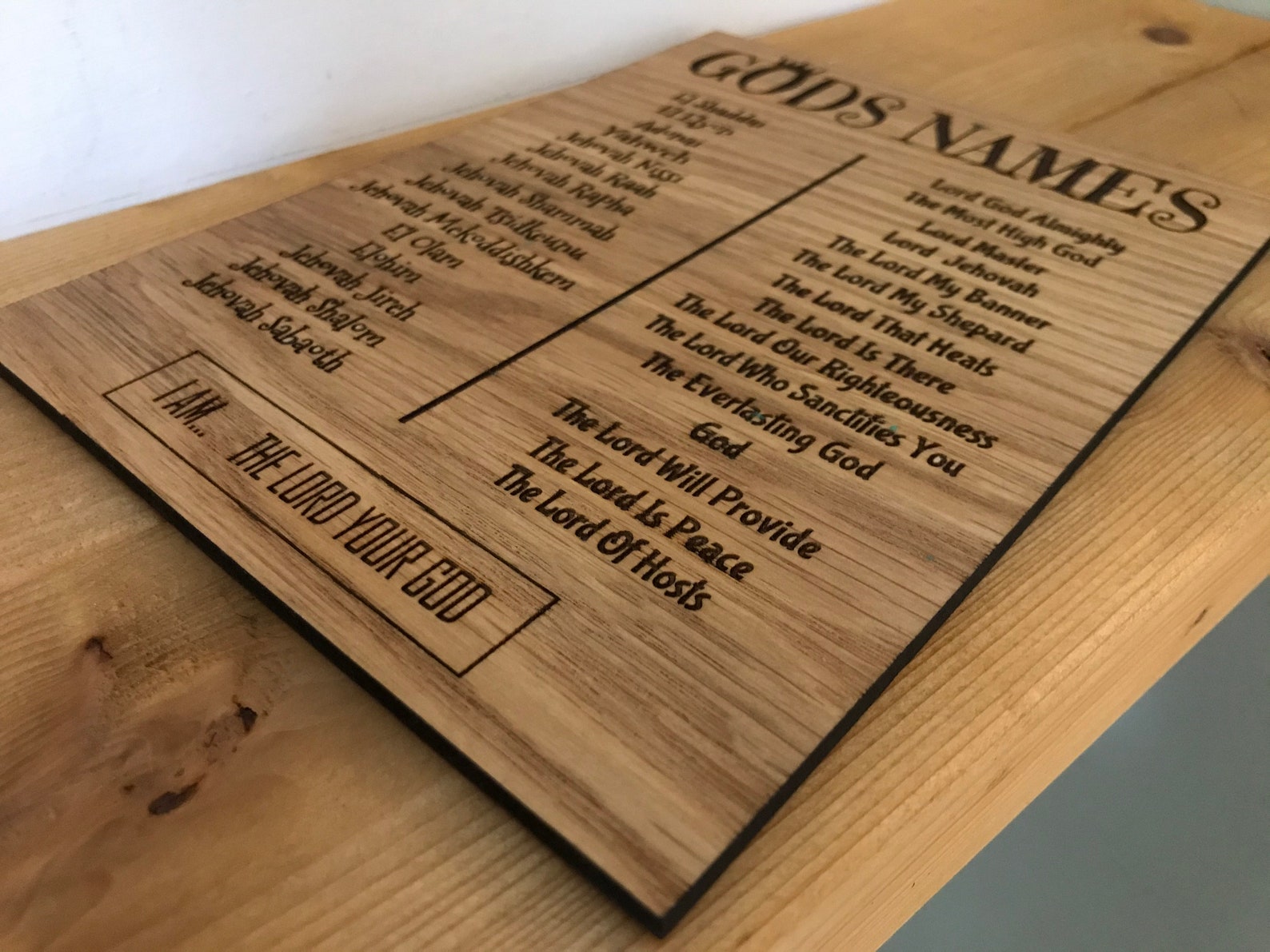 Gods Names Sign Plaque Christian sign Christian Gift Etsy