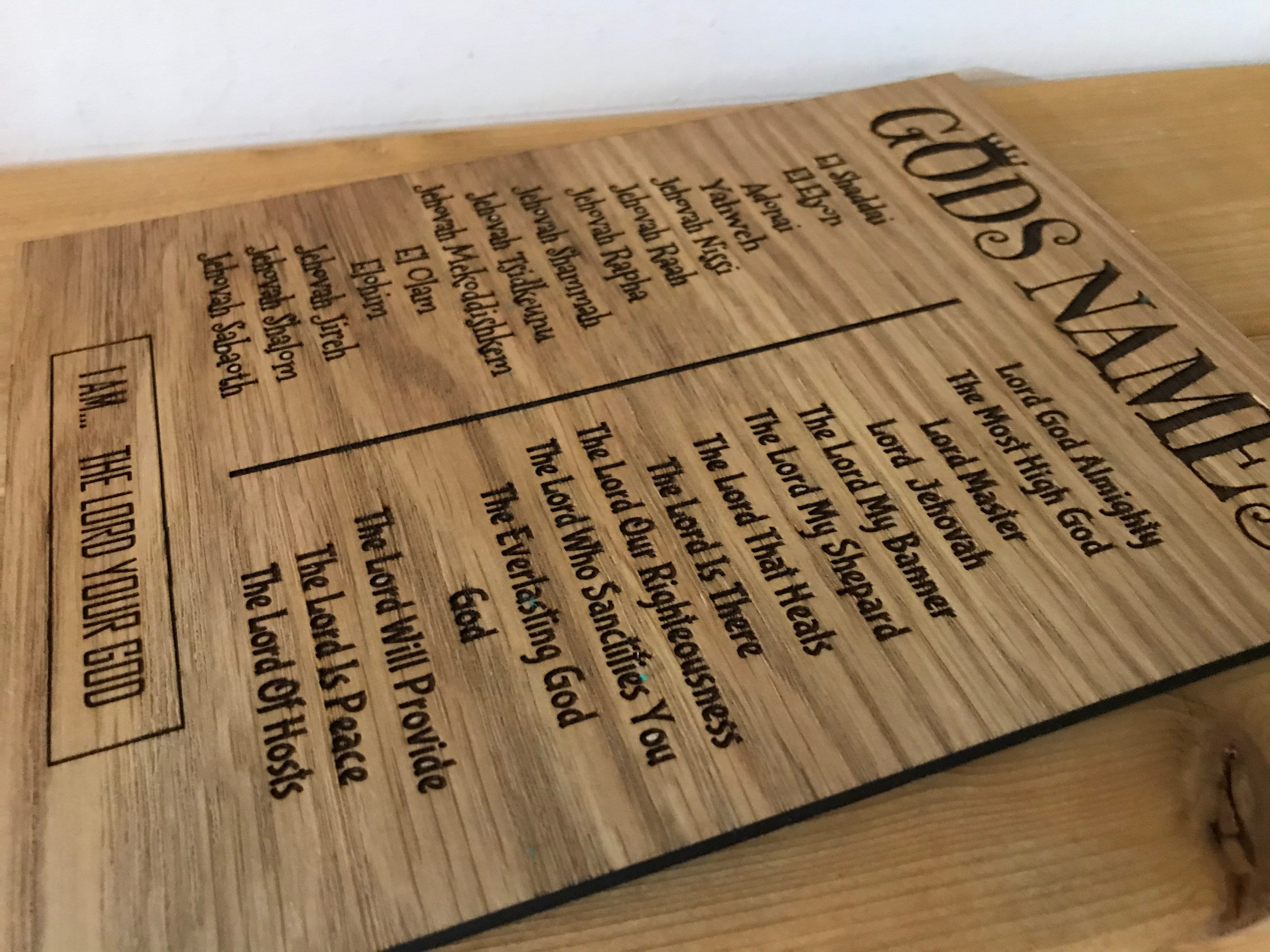 Gods Names Sign Plaque Christian sign Christian Gift Etsy