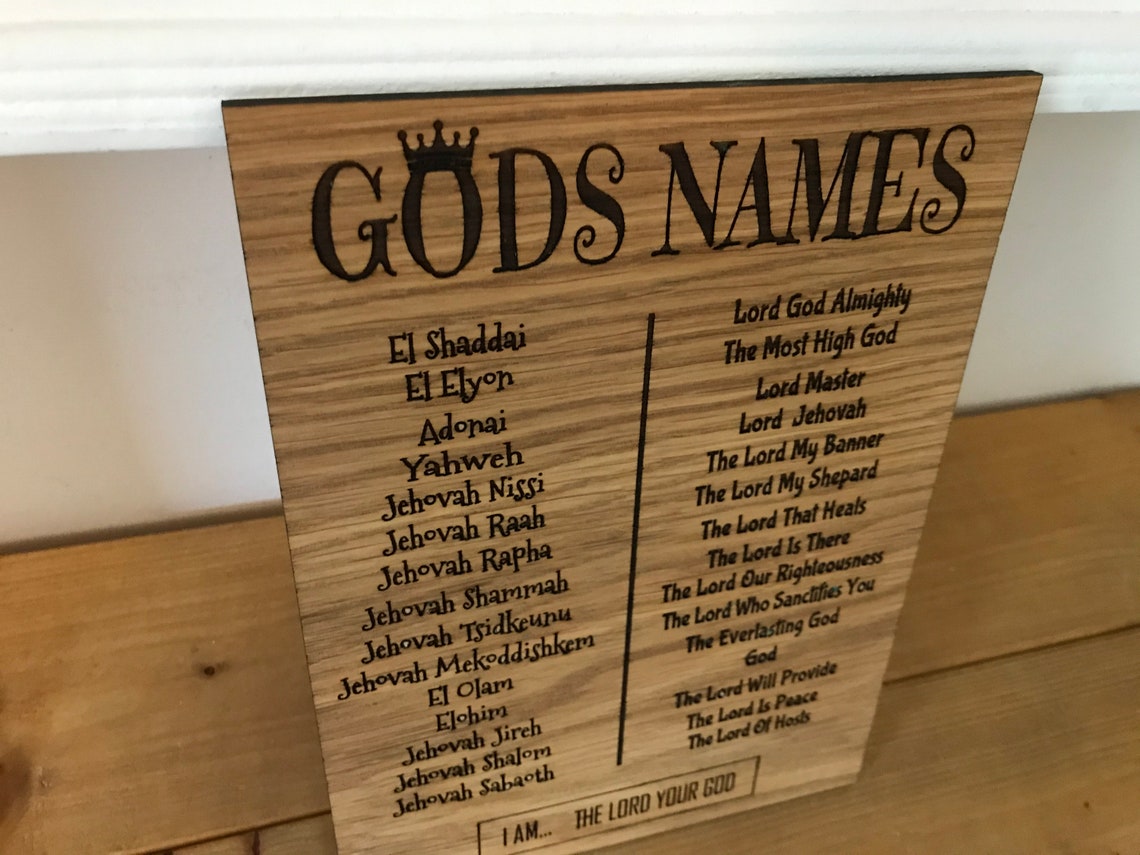 Gods Names Sign Plaque Christian sign Christian Gift Etsy
