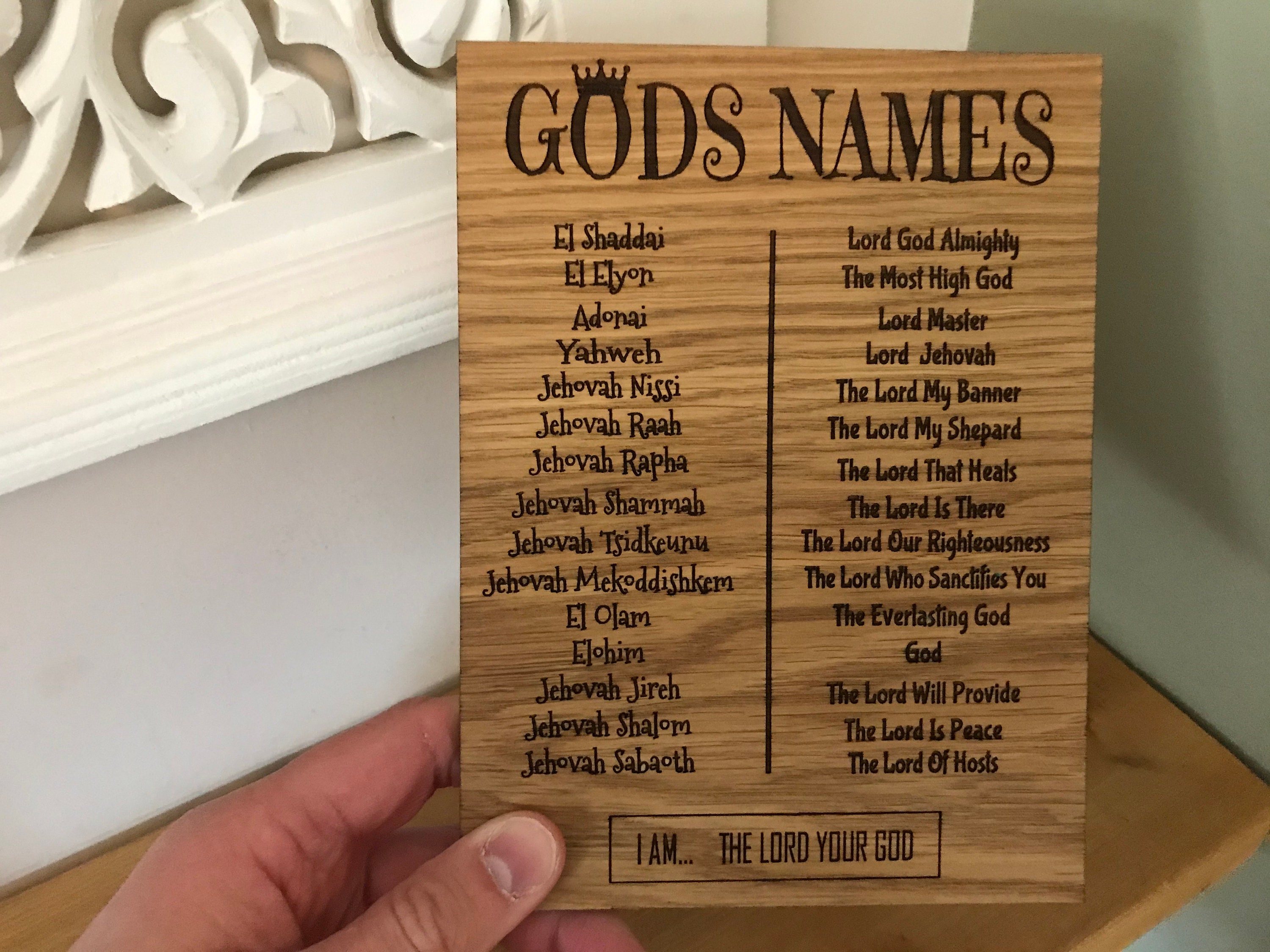 Gods Names Sign Plaque Christian sign Christian Gift Etsy