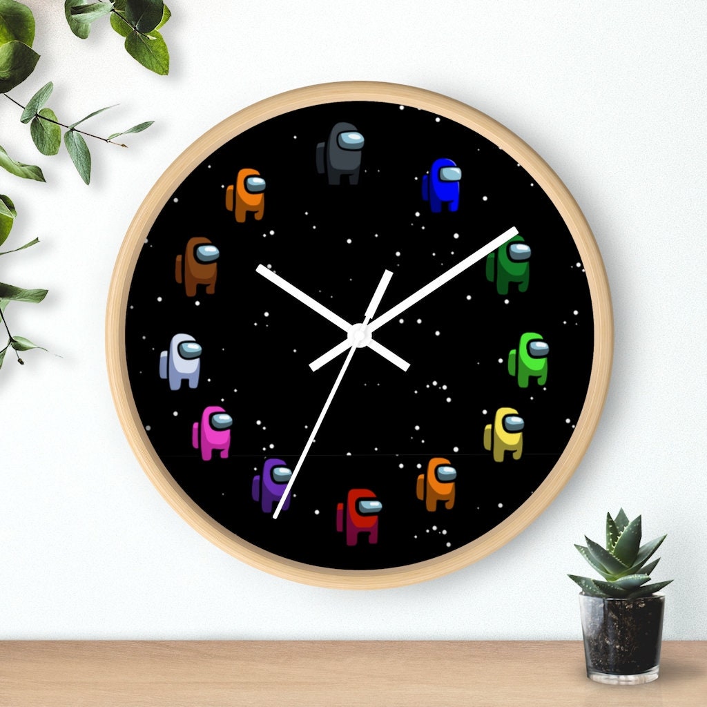 Among Us Clock Geeky Nerdy Space Cute Wall clock Etsy