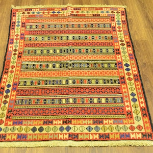 Tapete Kilim de lã bordado vintage: tapeçaria de parede turca Cicim