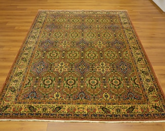 Großer Vintage Hereke Türkischer Teppich , Handgeknüpfter Wollteppich (30x200cm)