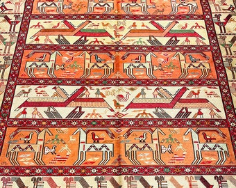 Handgemaakt Turks zijden tapijt dierlijk patroon luxe oosters tapijt 300 x 200 cm