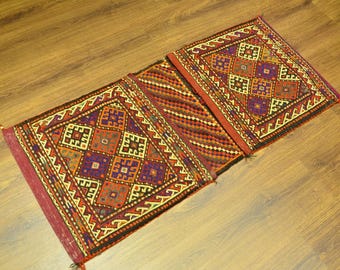 Vintage Anatolian Kilim Pillow Cover Handmade Wool Tribal Boho Cushion