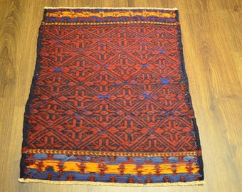 Armenian Small Wool Rug, Vintage Woven Kilim, 33x26 in