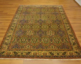 Vintage türkische Hereke Teppich Handgeknüpfte Wolle auf Baumwolle Anatolian Teppich 6 x 8 ft