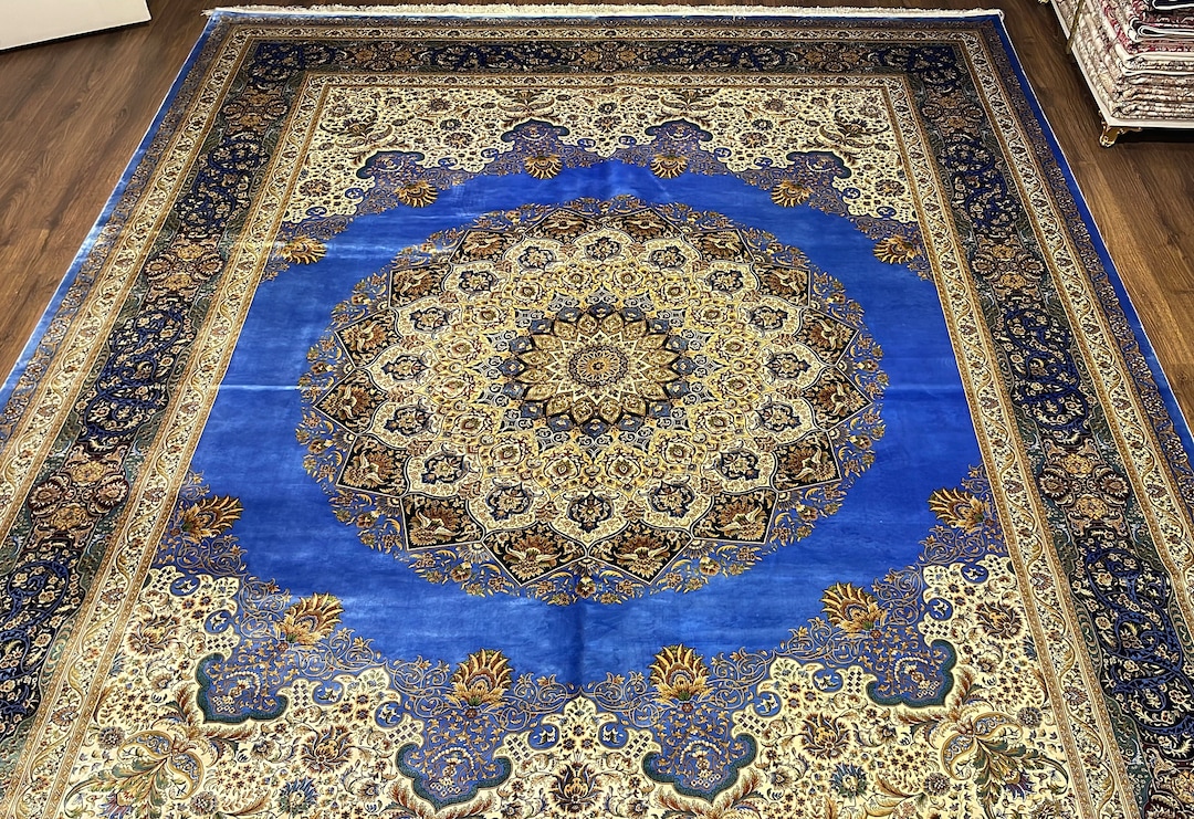 Turkish Area Rug Texture Turkish Silk Area Rug, Traditional Medallion Design, 10x14 - Etsy