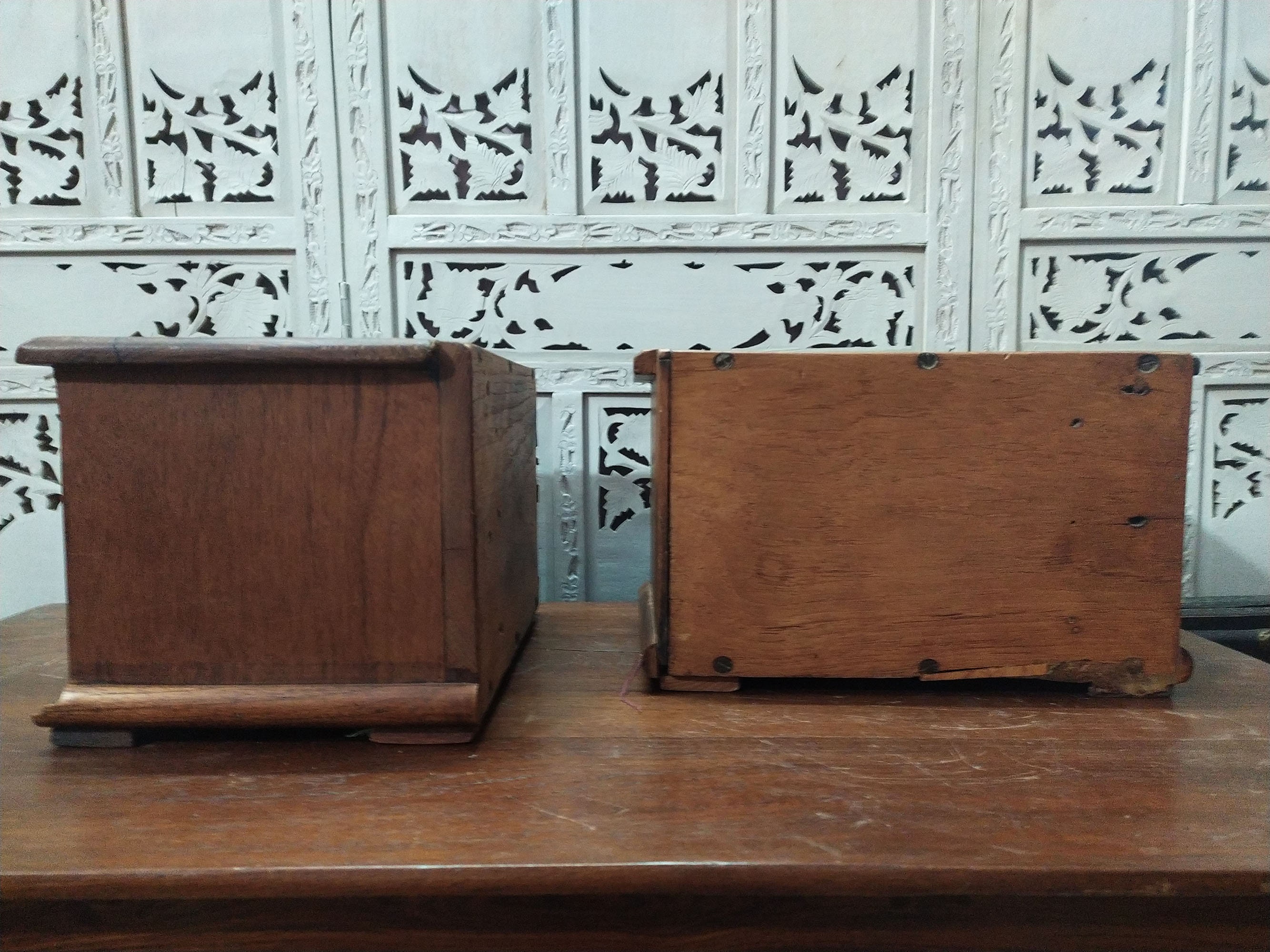 Small Vintage Wooden Two Drawer Storage Box Set of 2 Storage Etsy UK