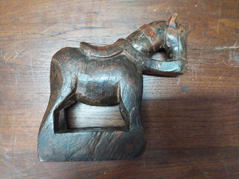 Antique Wooden Carved Horse Figurine Wooden Horse Figurine Etsy