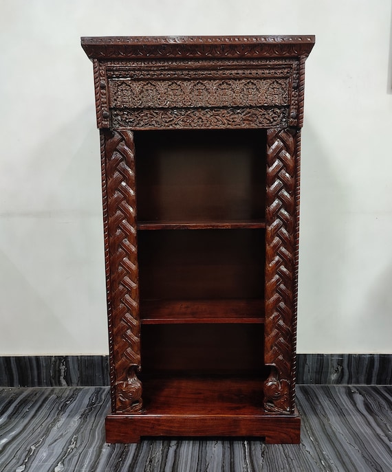 Vintage Wooden Carved Almirah Wooden Carved Cabinet With Carving