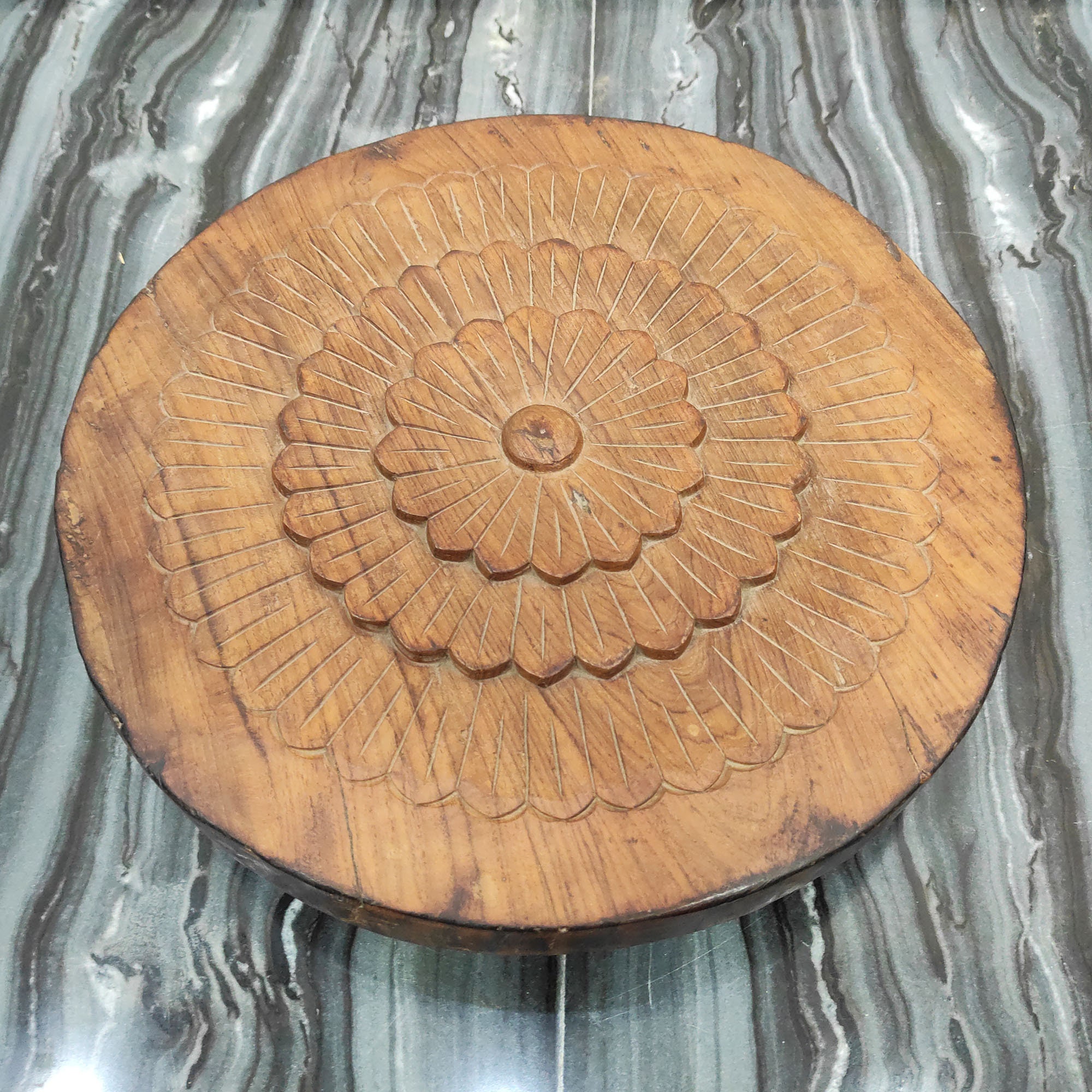 Primitiver Vintage Geschnitzter Fußhocker Vintage Holz | Etsy