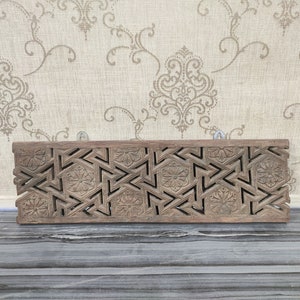 Antique Indian Hand Carved Wooden Wall Panel For Wall Decor , Vintage Carved Wall Panel , Wall Hanging Carved Panels From India ,Hand Carved