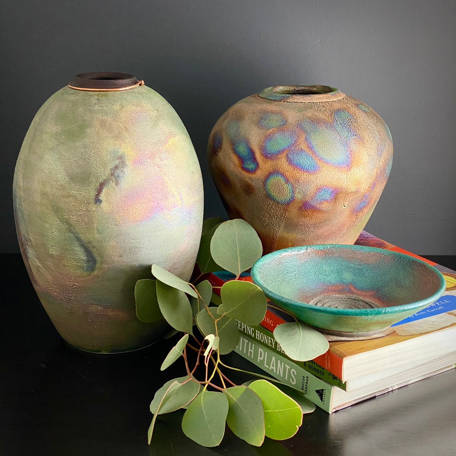 Medium Raku Vase Etsy