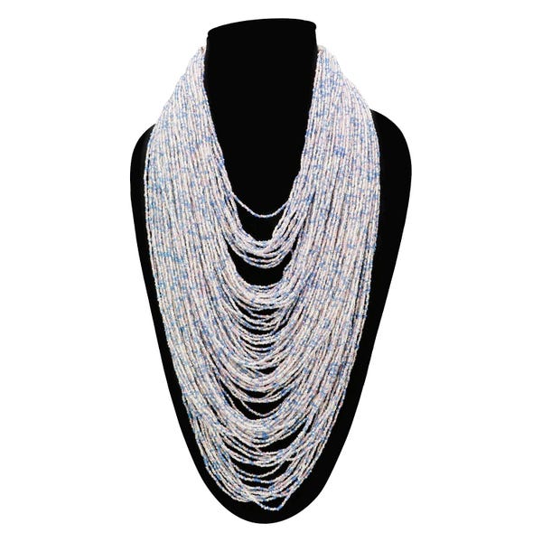Handgemaakte ketting met rocailles: gelaagde ketting met 80-100 strengen, kleurrijke boho-statementketting boho