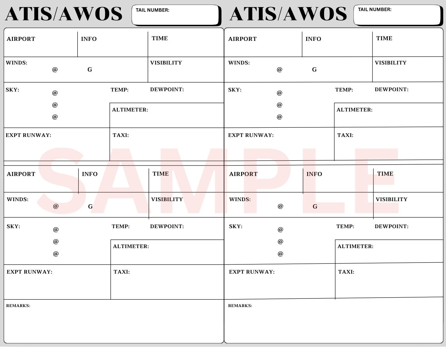 Awos Structure Inflight ATIS/AWOS Template - Landscape - Etsy
