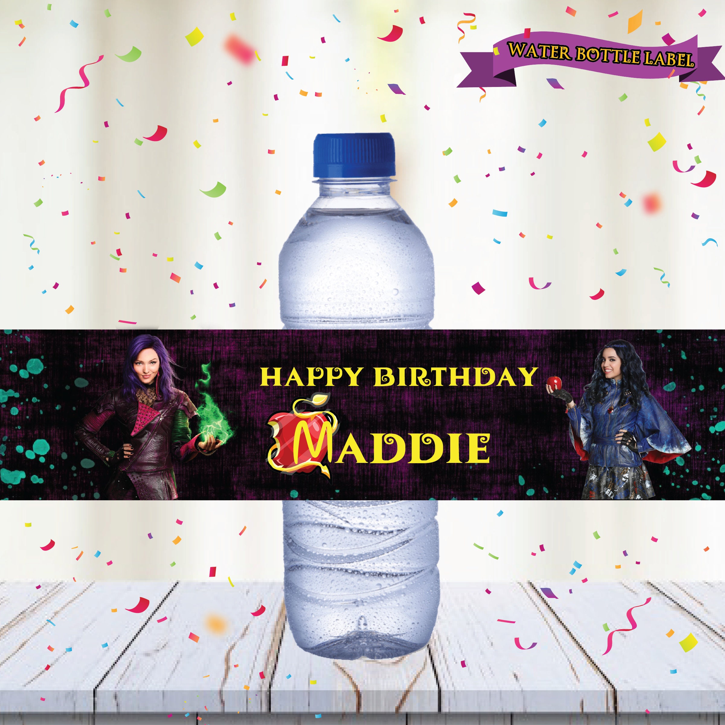 Descendants 3 water bottle labels