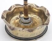 Antique WW1 Trench Art Ash Tray Paperweight Ornament 18Pr 1916 Art Nouveau Brass Hand Made World War One Shell Casing and Bullet Casing