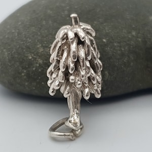 Vintage Sterling Silver Banana Tree Charm: Tropical Fruit Pendant