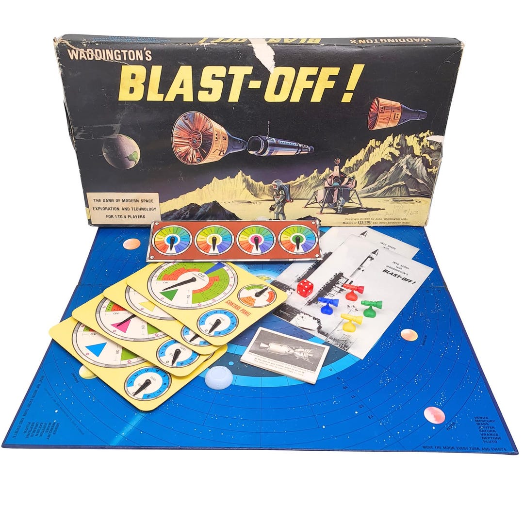 Vintage Waddingtons Blast off Board Game 1969 Retro Sci Fi Space ...