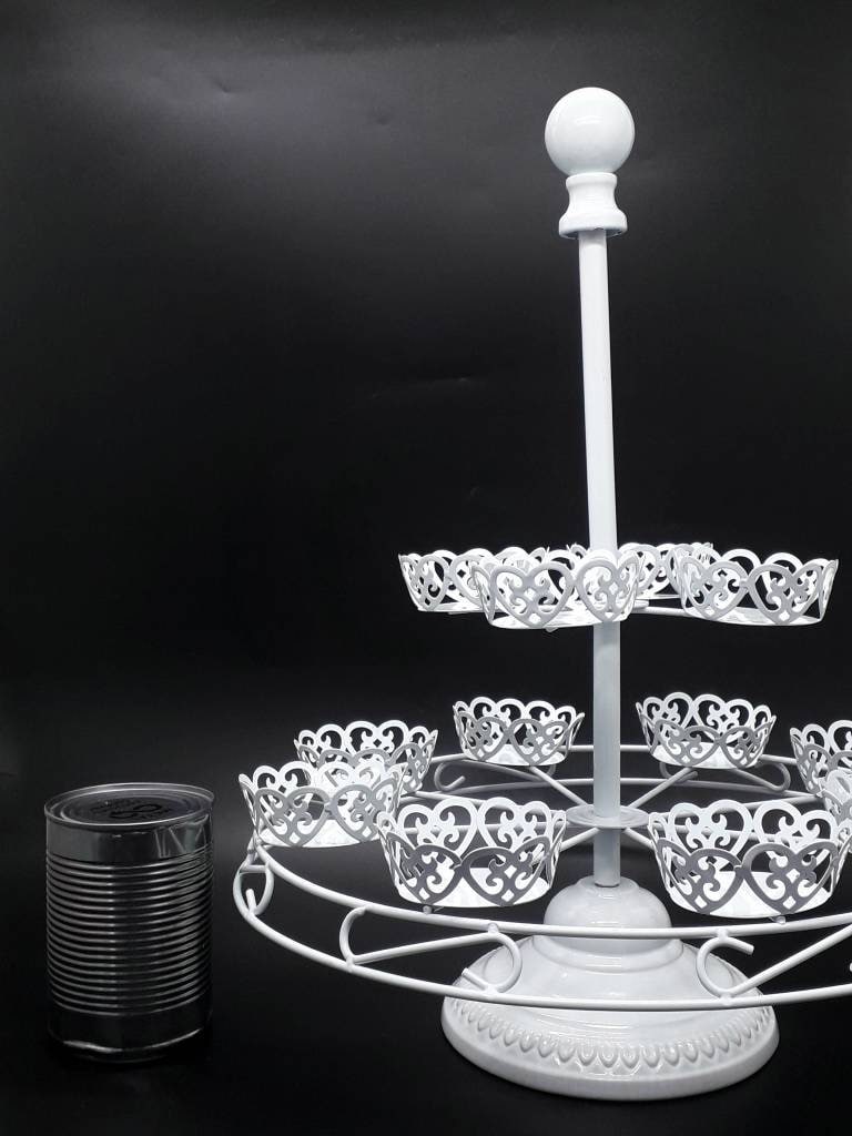 Metal Rotating Cup Cake / Bath Bomb Stand White Used Displays | Etsy